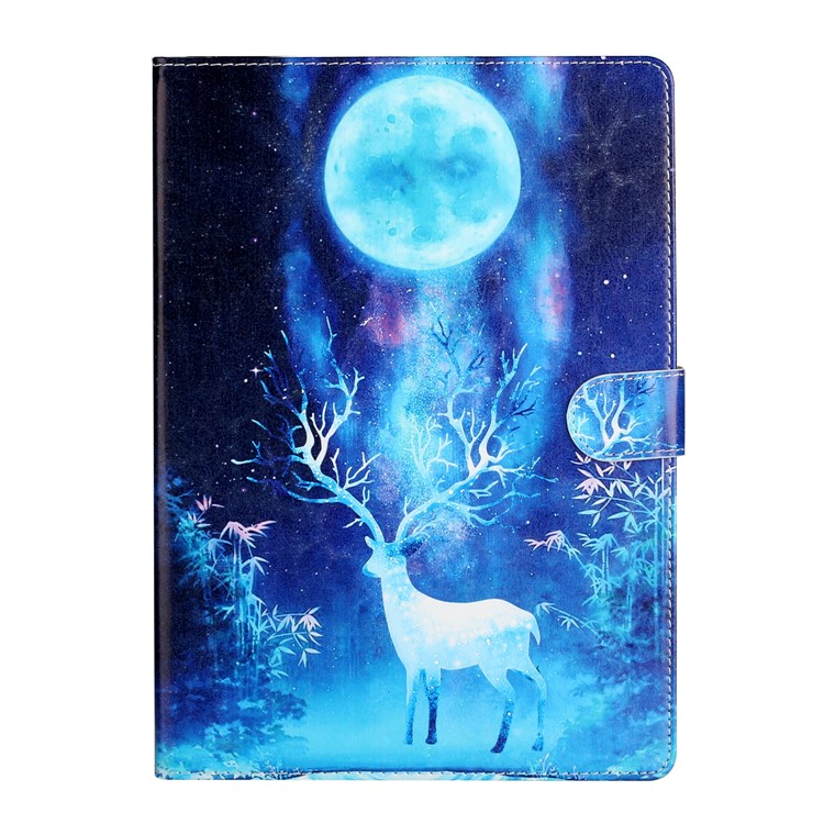 Pattern Printing Wallet Stand Leather Tablet Case for iPad Air 10.5 inch (2019)/iPad 10.2 (2019) - Elk and Moon-2
