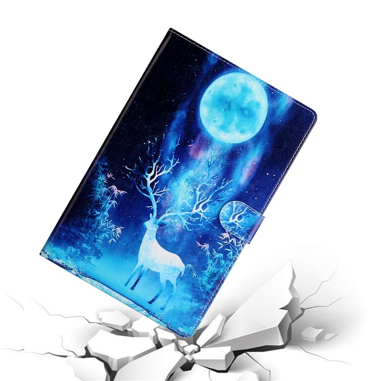 Pattern Printing Wallet Stand Leather Tablet Case for iPad Air 10.5 inch (2019)/iPad 10.2 (2019) - Elk and Moon-6
