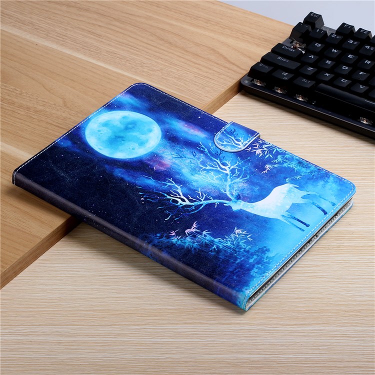 Pattern Printing Wallet Stand Leather Tablet Case for iPad Air 10.5 inch (2019)/iPad 10.2 (2019) - Elk and Moon-7