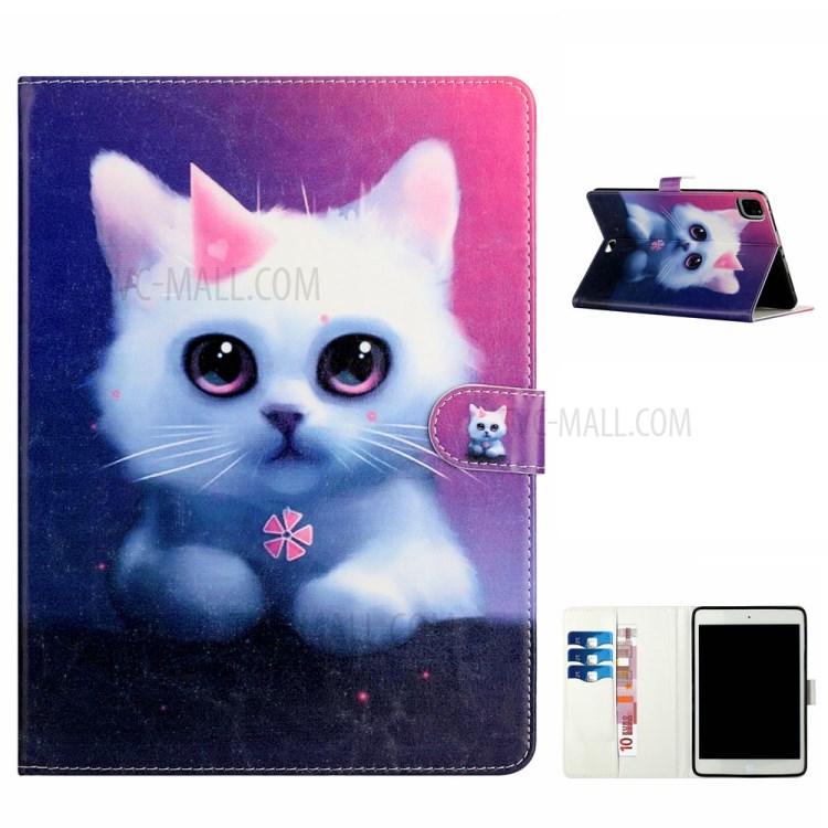 Impressão Padrão De Capa De Couro Estande Carteira Tablet Para Apple IPad Pro 11 Polegadas (2020) - Gato-1