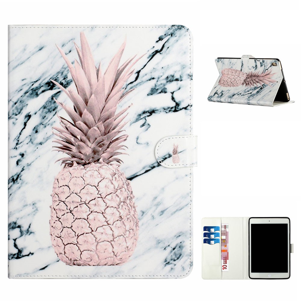 Pattern Printing PU Leather Tablet Case with Wallet Stand for iPad 9.7-inch (2018) / iPad Air (2013) / iPad Air 2, Etc. - Pineapple