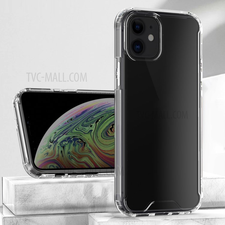 High Transparent Acrylic + TPU Hybrid Protective Phone Case for iPhone 12 mini - Black-1