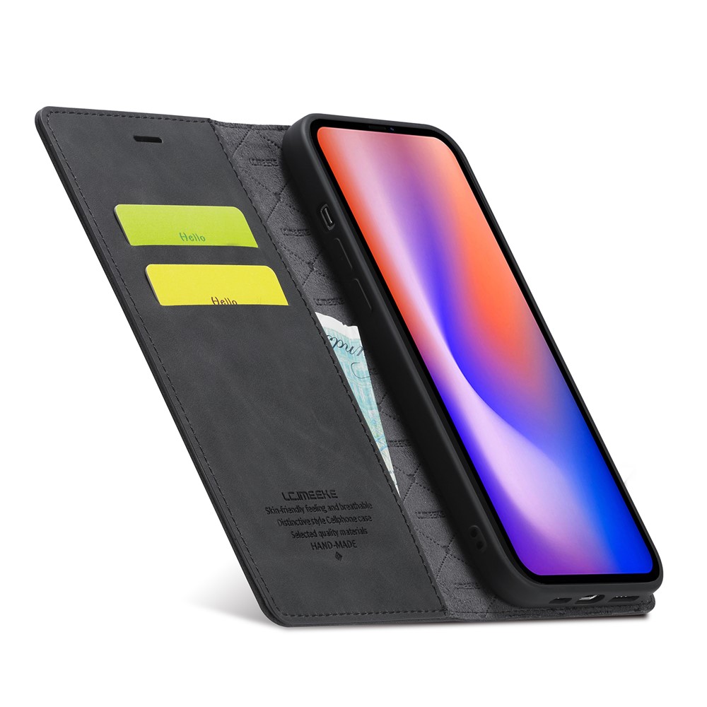 LC.IMEEKE Strong Magnetic Liquid Silicone Feel Leather Phone Case for iPhone 12 / 12 Pro - Black-7