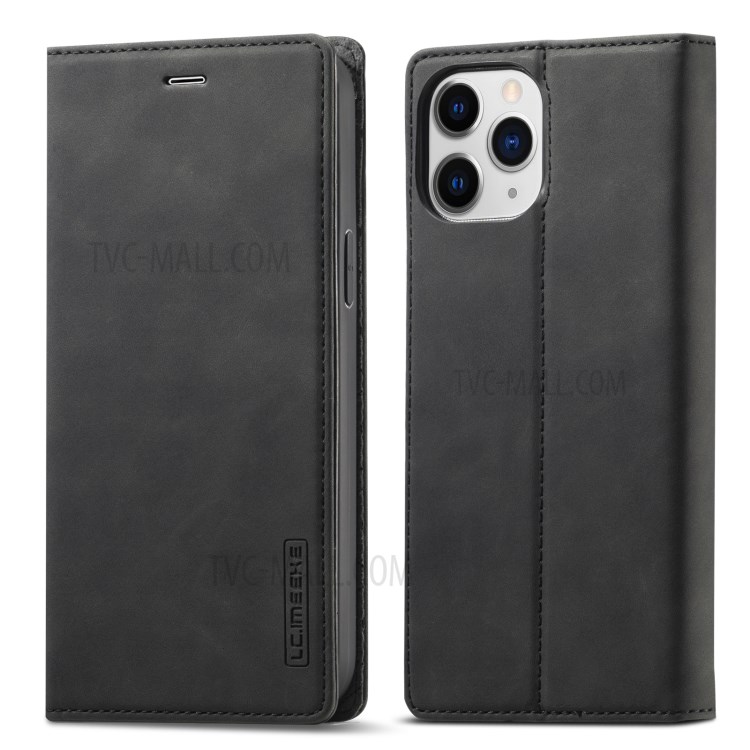 LC.IMEEKE Auto-absorbed Leather Shell Protective Case for iPhone 12 mini - Black-3