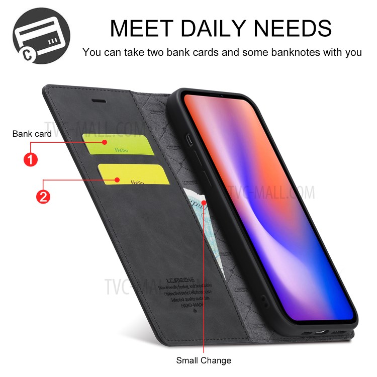 LC.IMEEKE Auto-absorbed Leather Shell Protective Case for iPhone 12 mini - Black-9