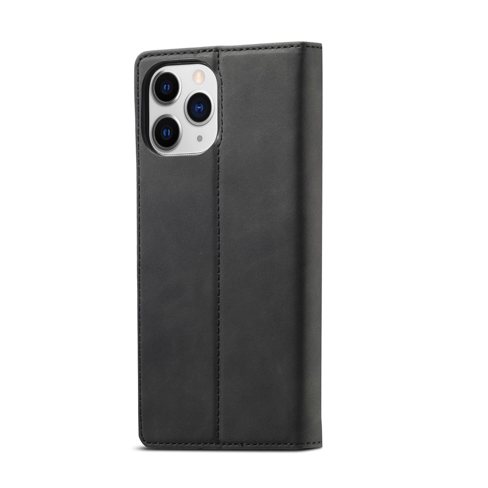 LC.IMEEKE Auto-absorbed Wallet Stand Leather Mobile Cover for iPhone 12 Pro Max - Black-2