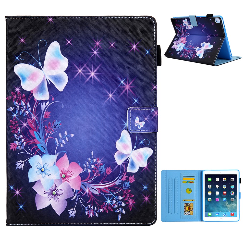 Patterned Leather Stand Smart Case for iPad Air 10.5 inch (2019)/iPad Pro 10.5-inch (2017)/iPad 10.2 (2021)/(2020)/(2019) - Flower/Butterfly