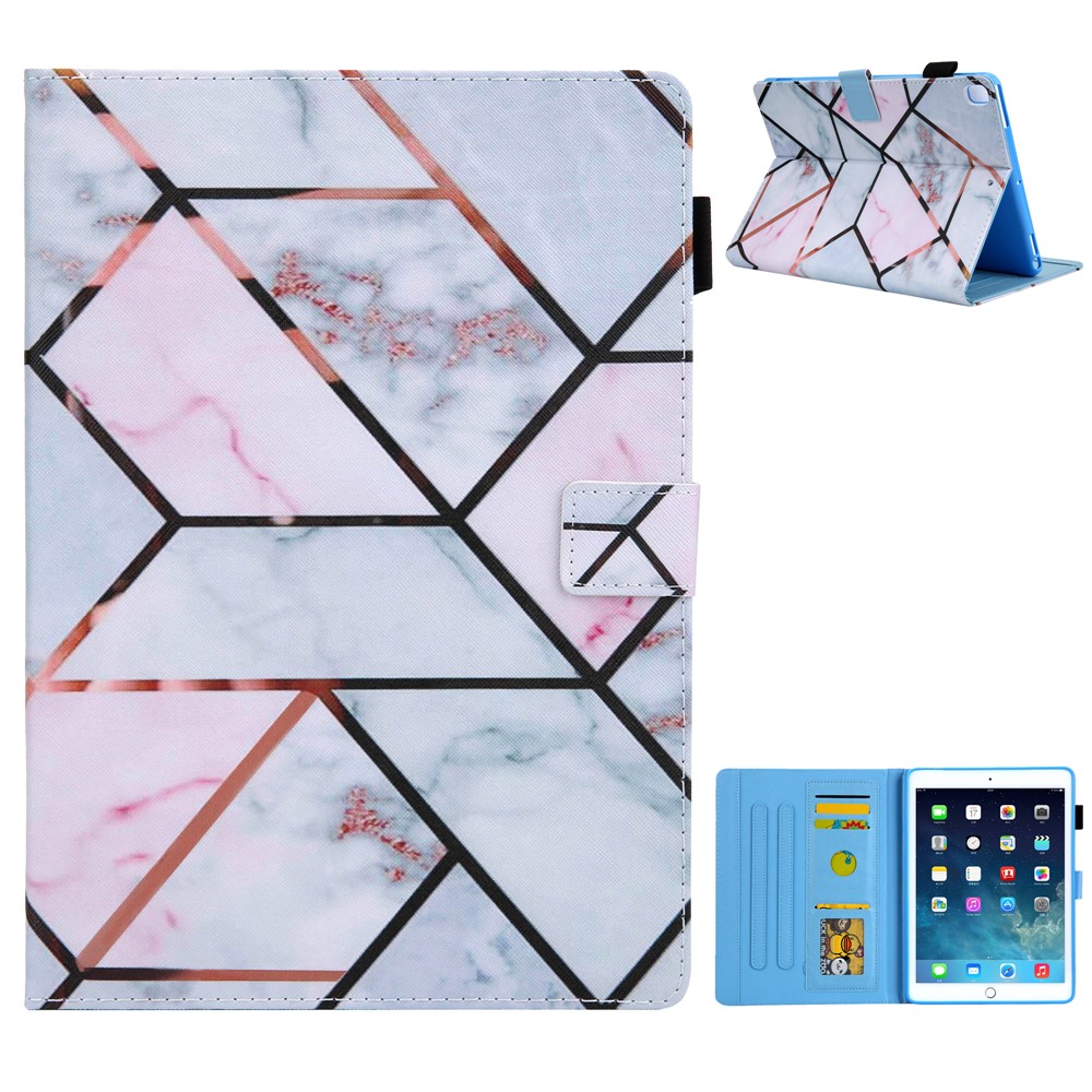 Patterned Leather Stand Smart Shell for iPad Air/Air 2/Pro 9.7 inch (2016)/iPad 9.7-inch (2018)/(2017) - Marble Texture