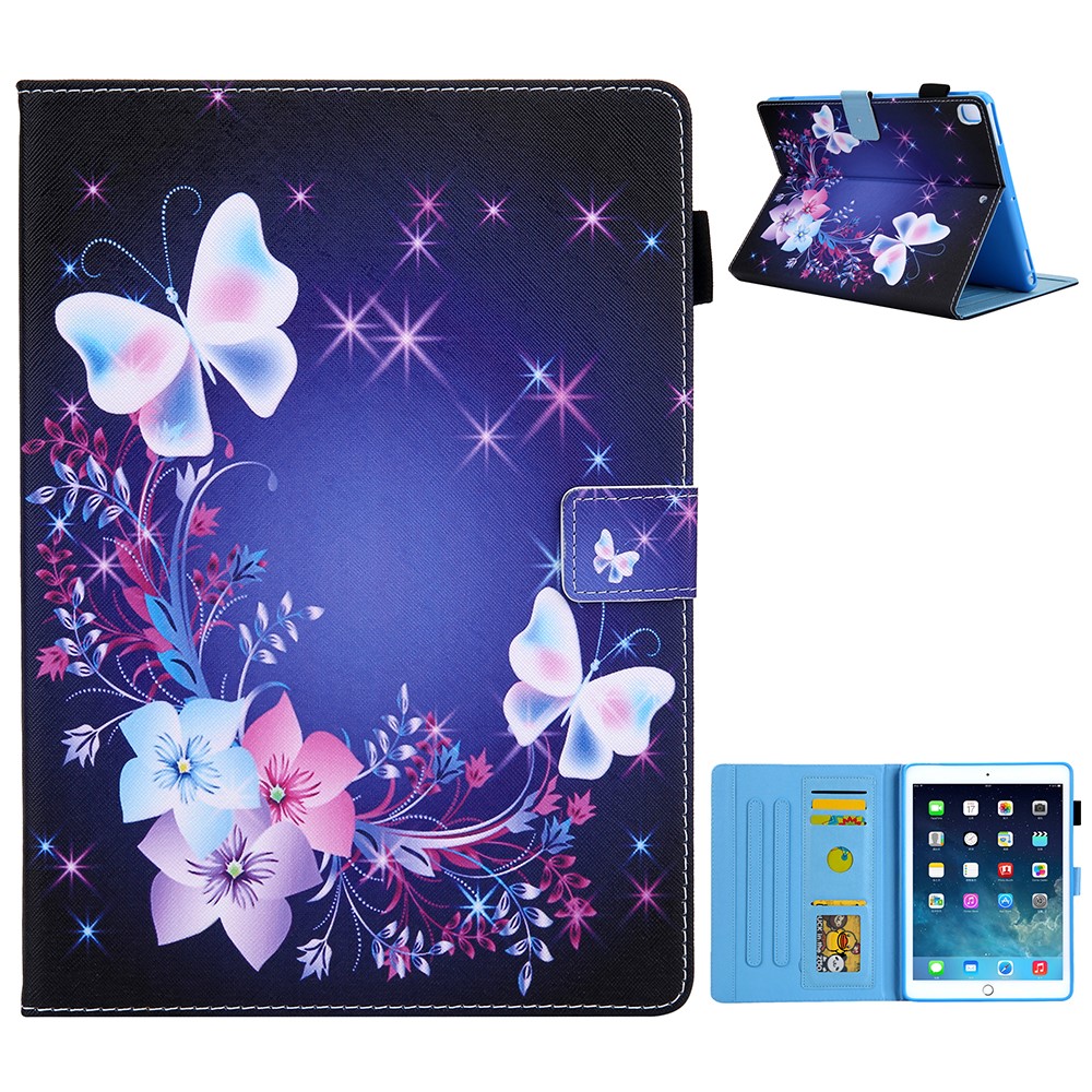 Patterned Leather Stand Smart Shell for iPad Air/Air 2/Pro 9.7 inch (2016)/iPad 9.7-inch (2018)/(2017) - Flower/Butterfly
