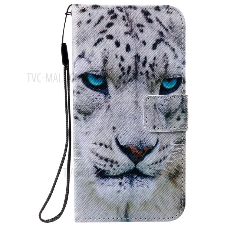 Patterned Leather Protective Case with Wallet Stand for iPhone 12/12 Pro - Tiger-2