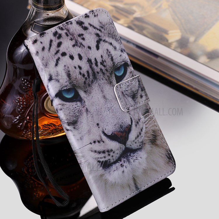 Patterned Leather Protective Case with Wallet Stand for iPhone 12/12 Pro - Tiger-9