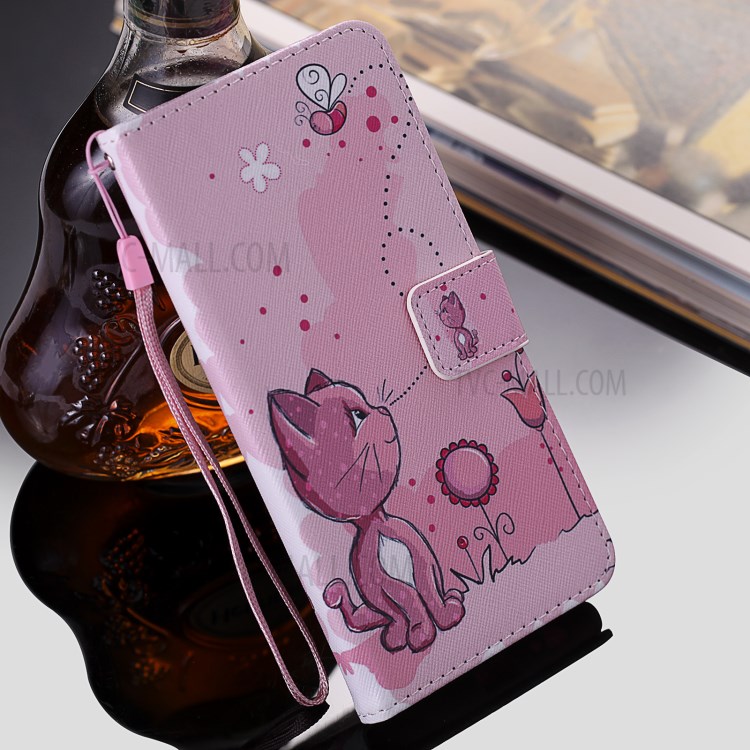 Patterned Leather Protective Case with Wallet Stand for iPhone 12 Pro Max - Cat-9