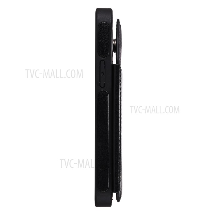 Imprint Butterfly Shockproof Leather Coated TPU Phone Protective Shell for iPhone 12 Mini - Black-10