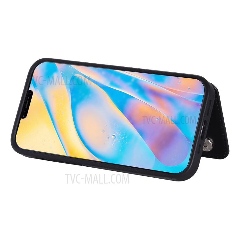 Imprint Butterfly Shockproof Leather Coated TPU Phone Protective Shell for iPhone 12 Mini - Black-8