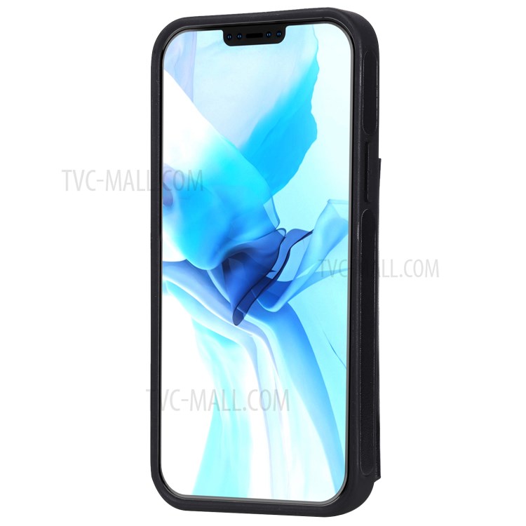 Imprint Butterfly Shockproof Leather Coated TPU Phone Protective Shell for iPhone 12 Pro / iPhone 12 - Black-5