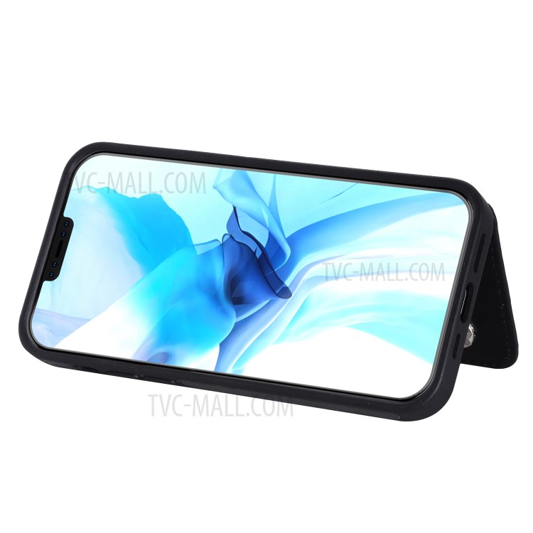 Imprint Butterfly Shockproof Leather Coated TPU Phone Protective Shell for iPhone 12 Pro / iPhone 12 - Black-8
