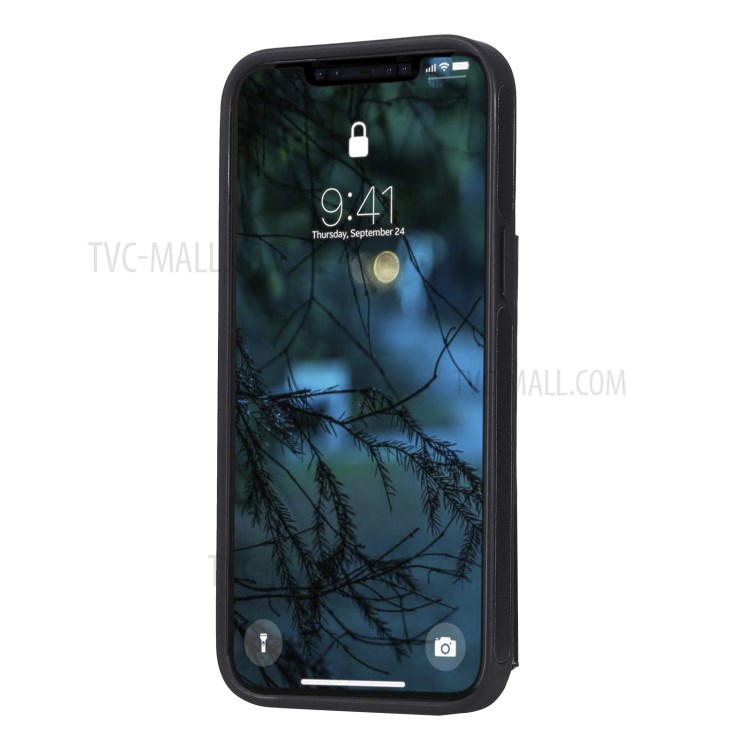 Butterfly Imprint Leather Coated TPU Phone Shell for iPhone 12 Pro Max Case Shockproof - Black-4