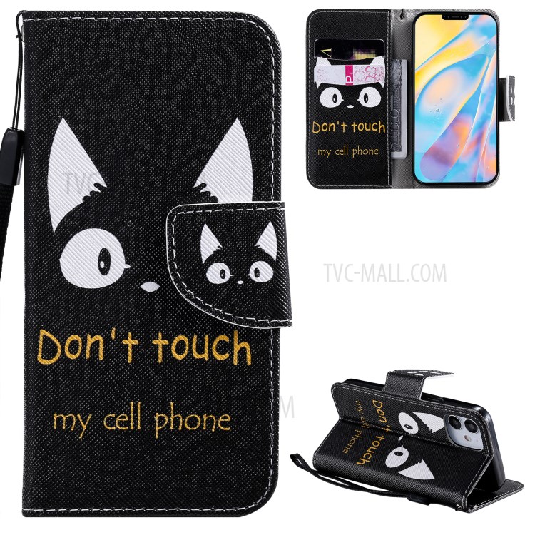 Patterned Wallet Stand Leather Case for iPhone 12 mini Shell - Cartoon Owl-1