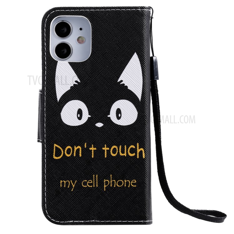 Patterned Wallet Stand Leather Case for iPhone 12 mini Shell - Cartoon Owl-3