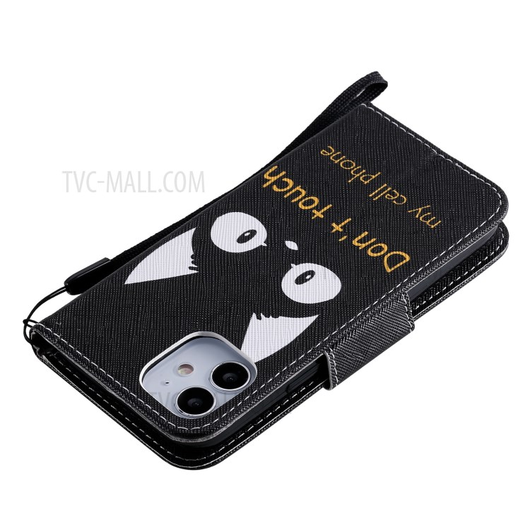 Patterned Wallet Stand Leather Case for iPhone 12 mini Shell - Cartoon Owl-6