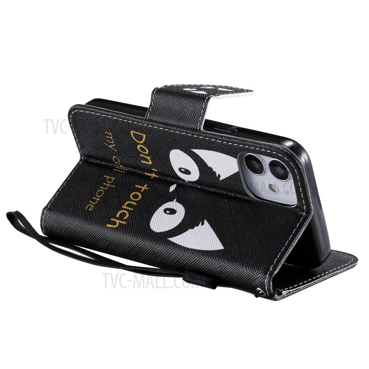 Patterned Wallet Stand Leather Case for iPhone 12 mini Shell - Cartoon Owl-7