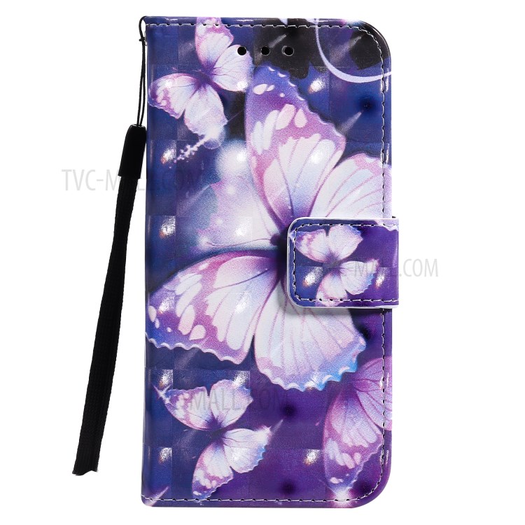Light Spot Decor Patterned Wallet Stand Leather Shell for iPhone 12 Mini - Beautiful Butterfly-2