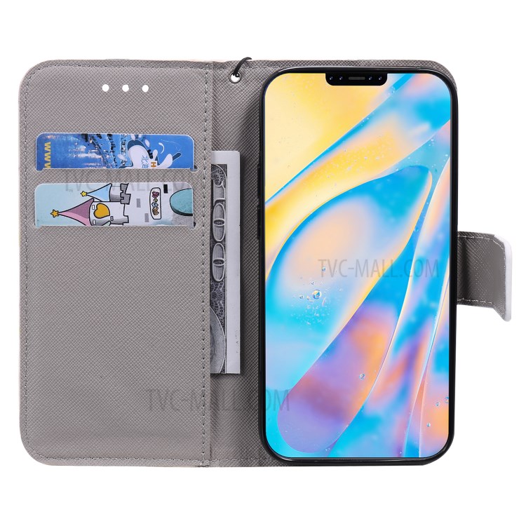 Light Spot Decor Patterned Wallet Stand Leather Shell for iPhone 12 Mini - Beautiful Butterfly-4