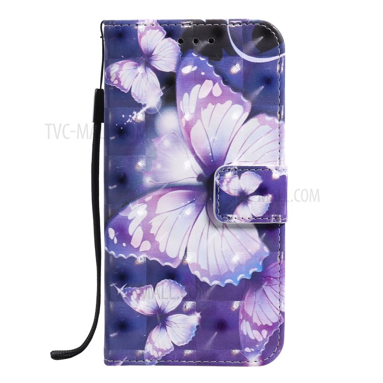 Light Spot Decor Pattern Printing Wallet Stand Leather Shell for iPhone 12 Pro / iPhone 12 - Beautiful Butterfly-2