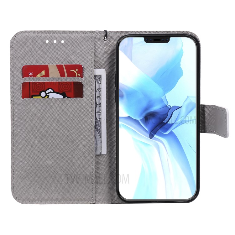 Light Spot Decor Pattern Printing Wallet Stand Leather Shell for iPhone 12 Pro / iPhone 12 - Beautiful Butterfly-4