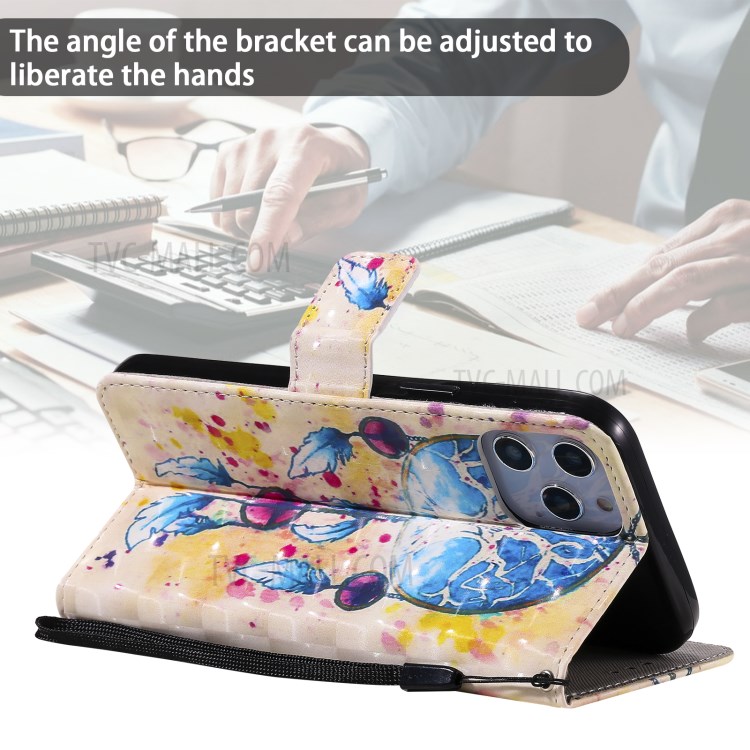 Light Spot Decor Pattern Printing Wallet Stand Leather Shell for iPhone 12 Pro Max with Lanyard - Dream Catcher-10