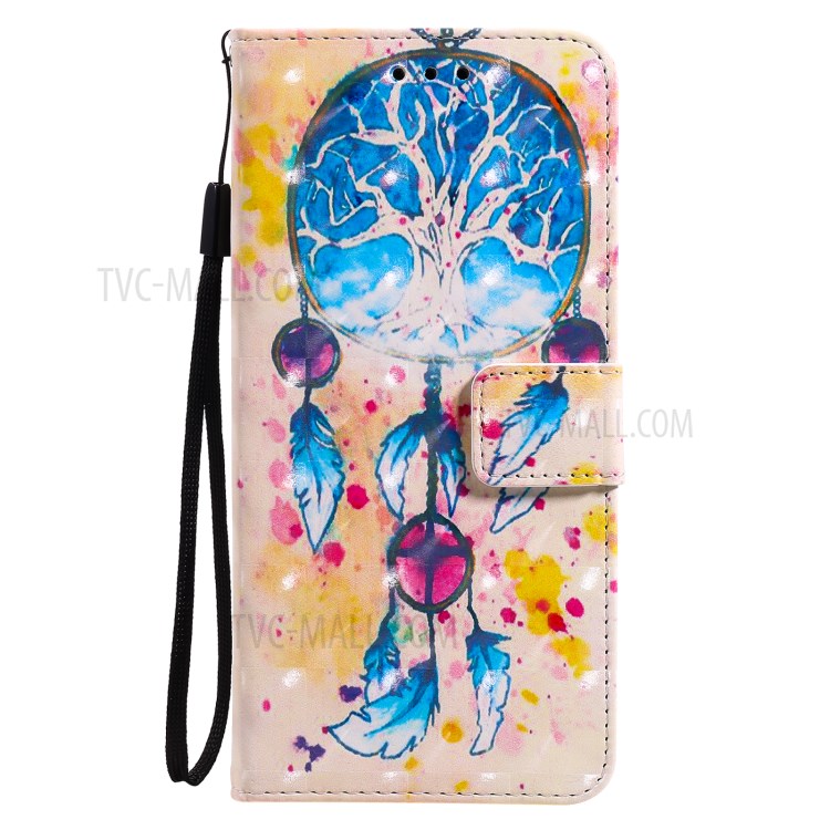 Light Spot Decor Pattern Printing Wallet Stand Leather Shell for iPhone 12 Pro Max with Lanyard - Dream Catcher-2
