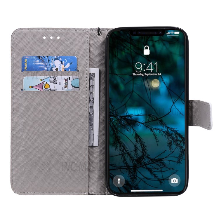 Light Spot Decor Pattern Printing Wallet Stand Leather Shell for iPhone 12 Pro Max with Lanyard - Dream Catcher-4
