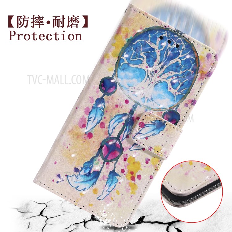 Light Spot Decor Pattern Printing Wallet Stand Leather Shell for iPhone 12 Pro Max with Lanyard - Dream Catcher-9