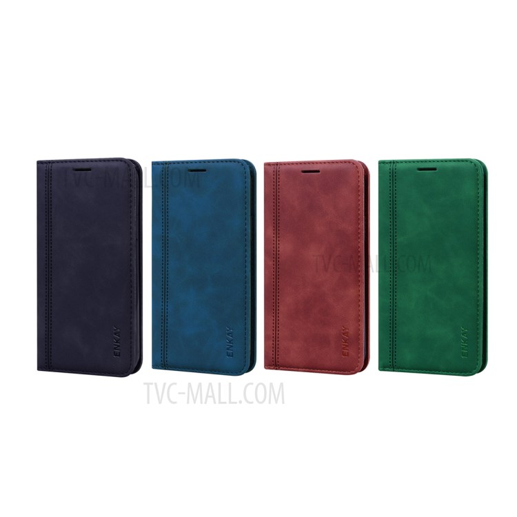 ENKAY ENK-PUC024 Auto -Absorbed Leather Wallet Stand Phone Case for iPhone 12 mini - Black-8