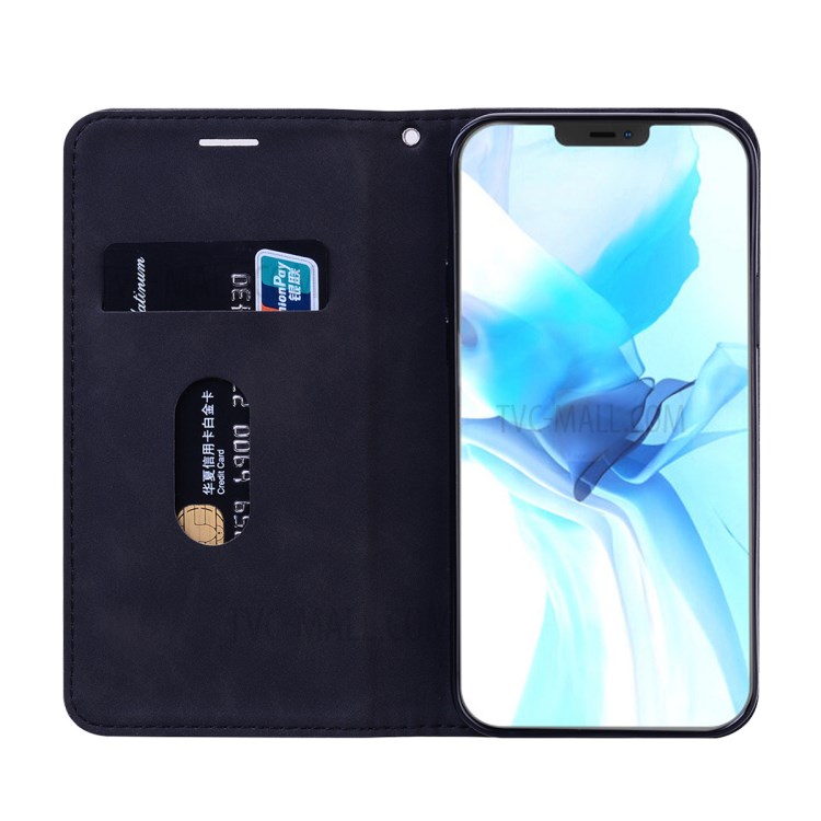 ENKAY ENK-PUC026 Business Style Auto -Absorbed Leather Phone Case with Card Holder and Stand for iPhone 12 Pro Max - Black-3