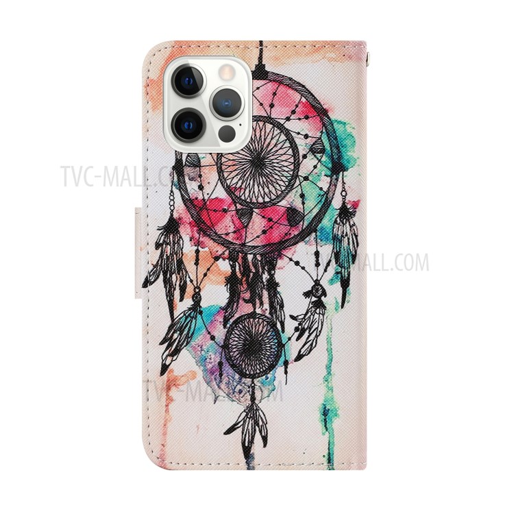 TPU + PU Leather Phone Cover Case with Pattern Printing for iPhone 12 Pro Max - Dreamcatcher-2