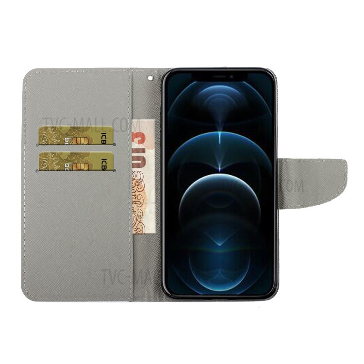 TPU + PU Leather Phone Cover Case with Pattern Printing for iPhone 12 Pro Max - Dreamcatcher-6