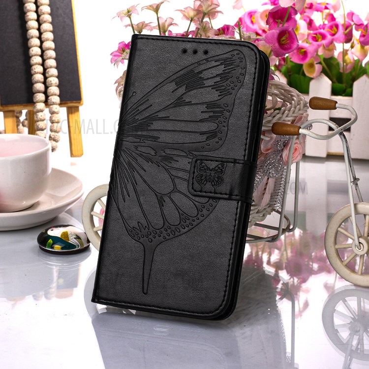 Imprint Butterfly Swellet Stand Ceame Case Для Iphone 12 Mini 5,4 Дюйма - Черный-8