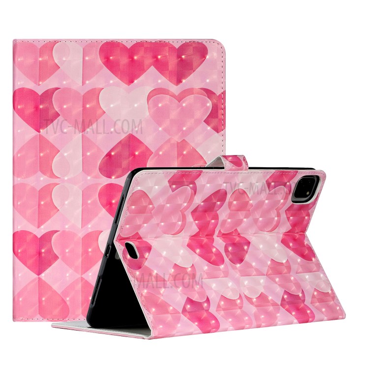 Pattern Printing Design PU Leather Tablet Stand Cover for iPad Pro 11-inch (2020) - Heart-1