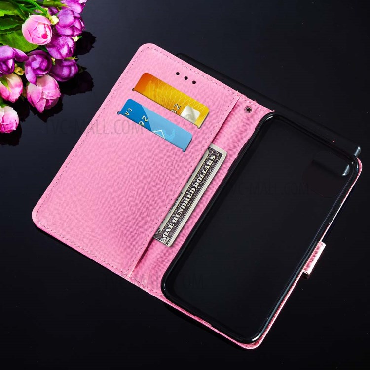 Pattern Printing Leather Phone Wallet Stand Cover Case for iPhone 12 mini - Red Butterfly-10