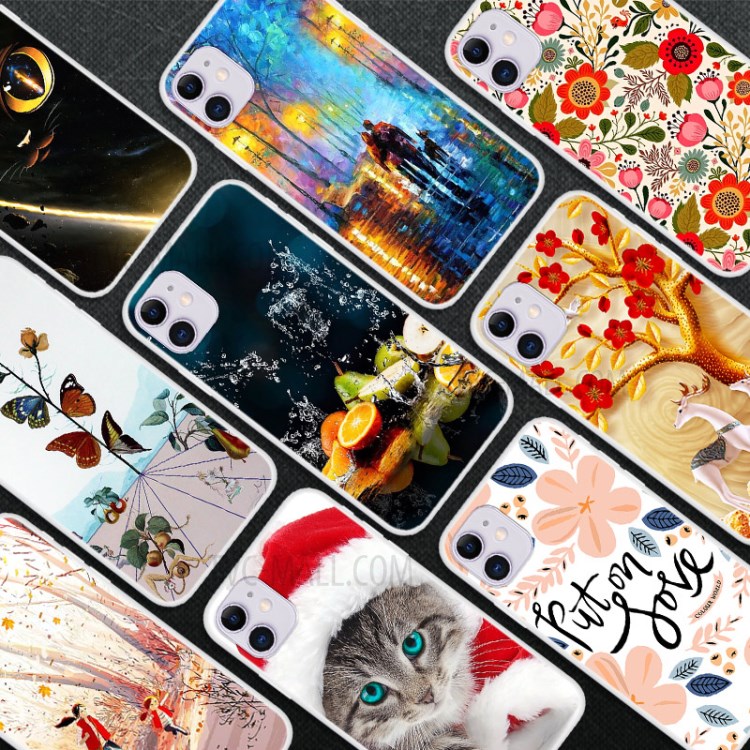 Pattern Printing TPU Case for iPhone 12 Mini - Butterfly and Flower-2