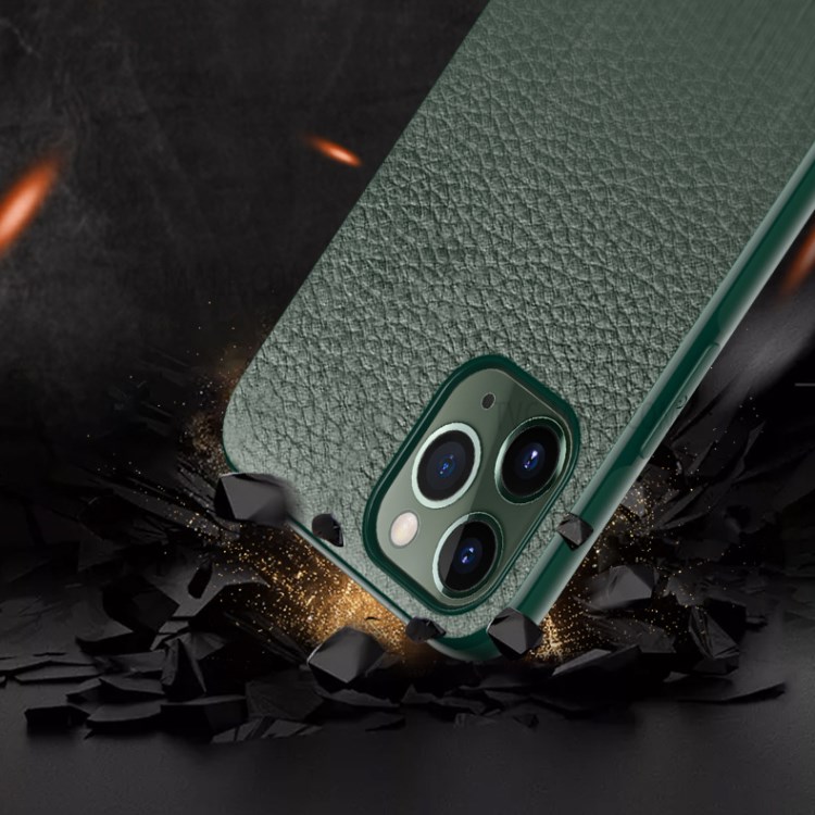 SULADA Classic Series PU Leather+TPU Phone Case for iPhone 12 Pro Max - Green-6