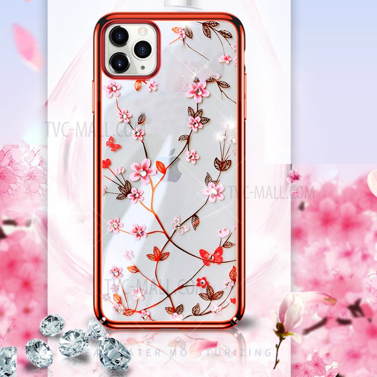 SULADA Blooms Series Rhinestones Decor Design Phone Protector for iPhone 12 mini - Red-2