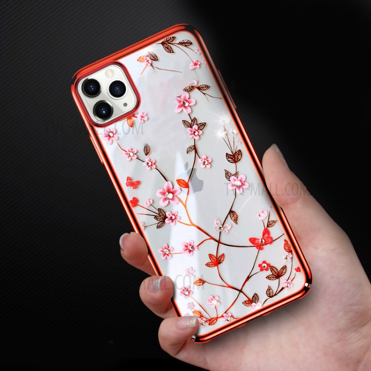SULADA Blooms Series Rhinestones Decor Design Phone Protector for iPhone 12 mini - Red-4