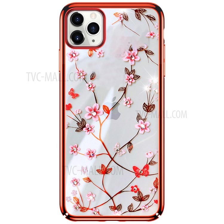 SULADA Blooms Series Electroplating TPU Phone Protector for iPhone 12/12 Pro - Red-1