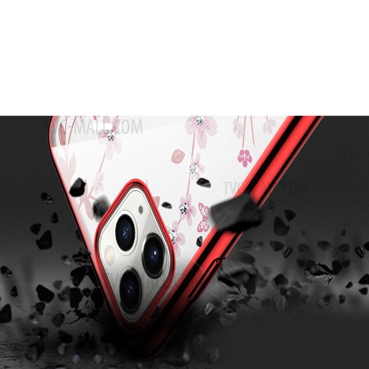 SULADA Blooms Series Electroplating TPU Phone Protector for iPhone 12/12 Pro - Red-3