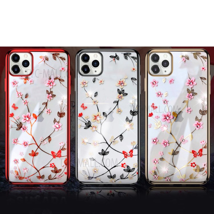 SULADA Blooms Series Electroplating TPU Phone Protector for iPhone 12/12 Pro - Red-5