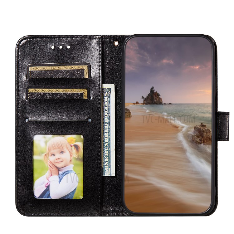 Butterfly Imprinting PU Leather Phone Wallet Stand Cover Shell for iPhone 12/12 Pro - Black-5