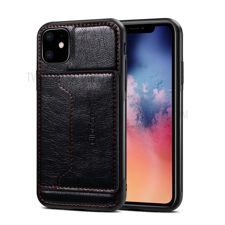 Crazy Horse Texture Coated Leather Hybrid Phone Protective Shell for iPhone 12 mini - Black-1