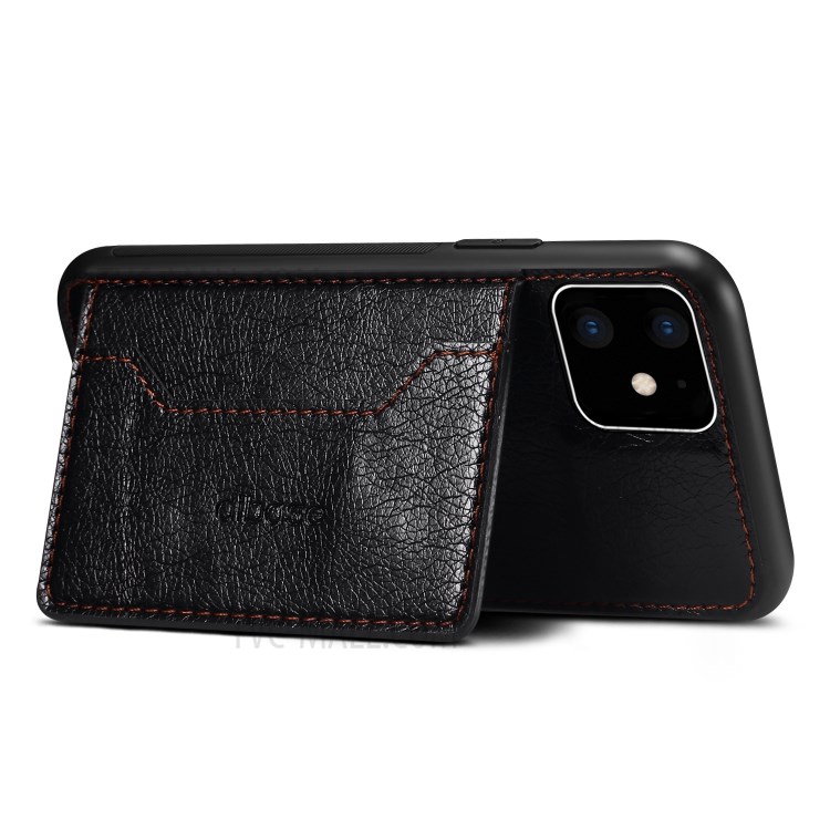 Crazy Horse Texture Coated Leather Hybrid Phone Protective Shell for iPhone 12 mini - Black-2